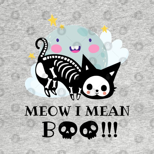 Meow i mean boo, cat halloween, cat lover by Lekrock Shop